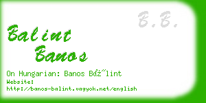 balint banos business card